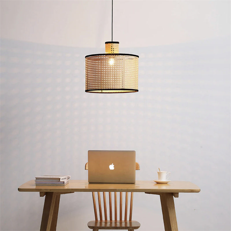 Ritta Ritta Vintage Handmade Pendant Light Rattan Metal Bedroom