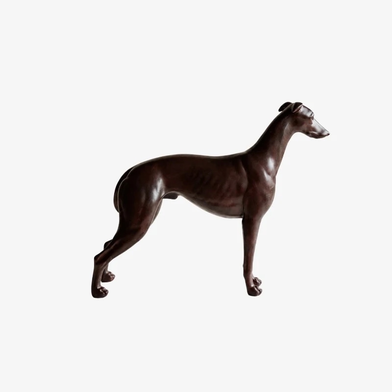 style A standing dark bronze resin greyhound decor