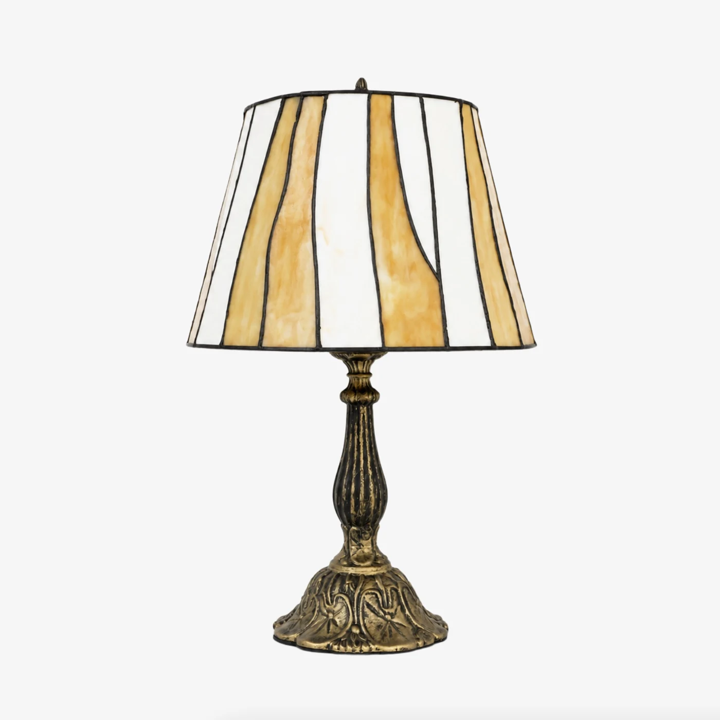 Lampada da tavolo stile Tiffany da 12 pollici con base a colonna classica