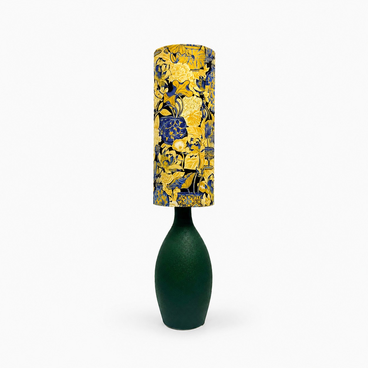 Yellow Blue floral table lamp