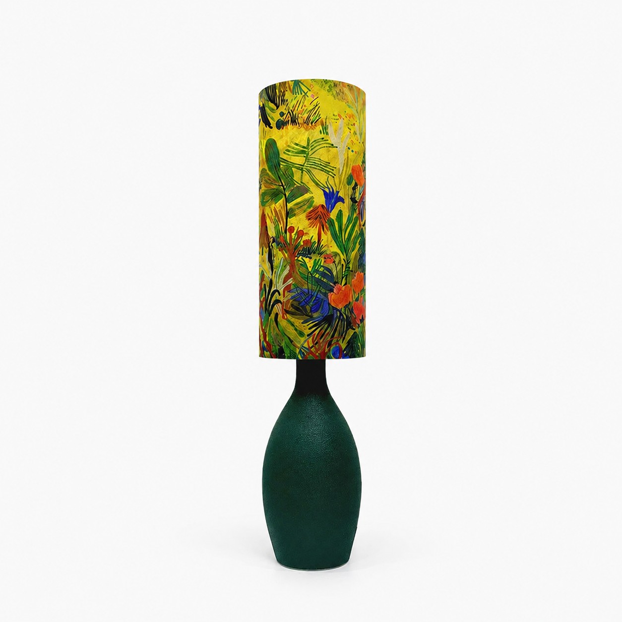 Yellow Green floral table lamp